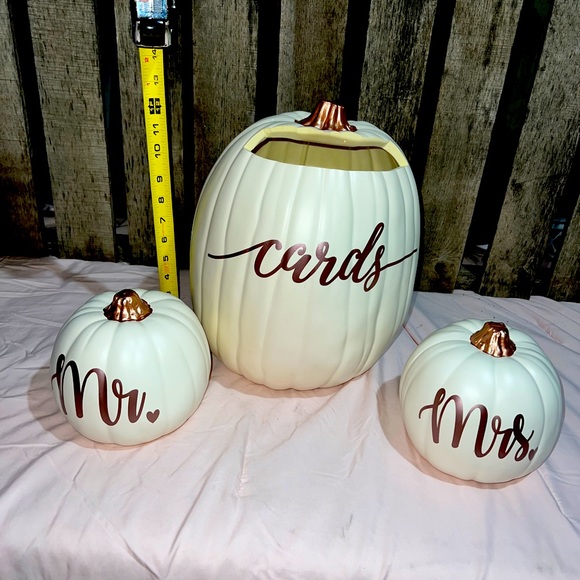 Rose gold card holder pumpkin set
